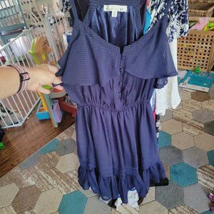 Navy Flutter Dress
